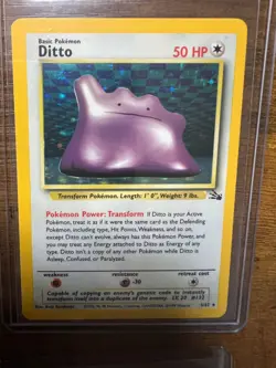 Pokemon TCG Ditto Fossil 3/62 Holo 1999-2000 Wizards Base Set Copyright Holo... - Image 2