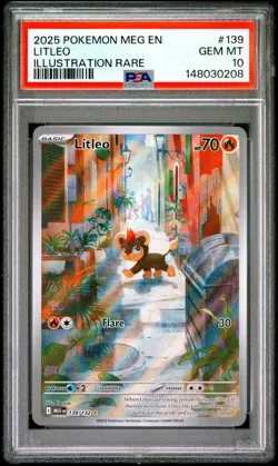 2025 POKEMON MEG EN-MEGA EVOLUTION ILLUSTRATION RARE #139 LITLEO PSA 10 - Image 1