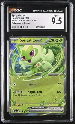 2024 Pokemon Black Star Promos Sprigatito ex Adventure Chest CGC 9.5 #087 - Image 1