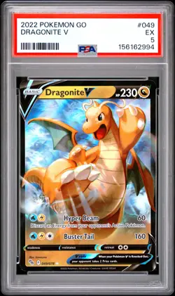 2022 POKEMON GO #049 DRAGONITE V PSA 5 - Image 1