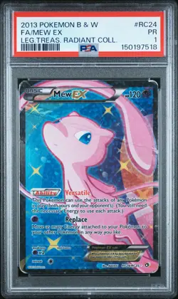 2013 POKEMON BLACK & WHITE LEGENDARY TREASURES #RC24 FULL ART/MEW EX PSA 1 - Image 1