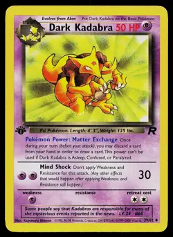 Pokemon Card - Dark Kadabra Team Rocket 39/82 1st Edition Uncommon - Image 1