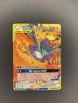 Pokemon TCG Moltres & Zapdos & Articuno GX Hidden Fates Holo 2019 300 HP 44/68 - Image 1