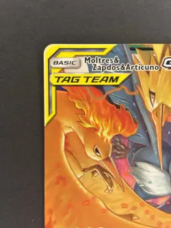 Pokemon TCG Moltres & Zapdos & Articuno GX Hidden Fates Holo 2019 300 HP 44/68 - Image 2