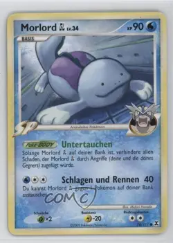 Quagsire German Pokemon Platinum Rising Rivals #76 2009 - Image 1