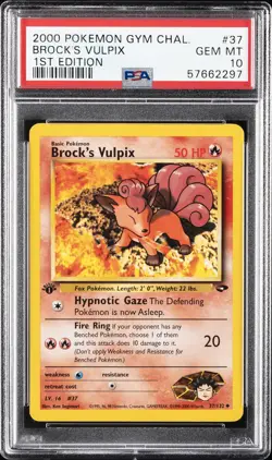 2000 POKEMON GYM CHALLENGE 1ST EDITION #37 BROCK'S VULPIX PSA 10 - Image 1