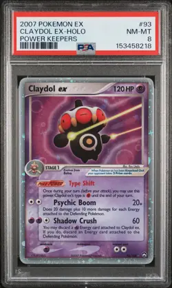2007 POKEMON EX POWER KEEPERS #93 CLAYDOL EX-HOLO PSA 8 - Image 1
