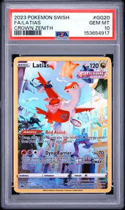 2023 POKEMON SWORD & SHIELD CROWN ZENITH #GG20 FULL ART/LATIAS PSA 10 - Image 1