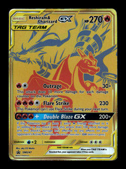 2021 Pokemon Premium Collection Reshiram & Charizard GX #SM247 Promo HP *DAMAGE* - Image 1