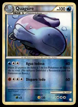 2010 HeartGold & SoulSilver Quagsire Premium Spanish #9 Stage 1/Reverse Holo - Image 1
