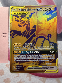 Pokemon TCG Pikachu&Zekrom GX SM248 Gold Promo Holo NM - Image 1