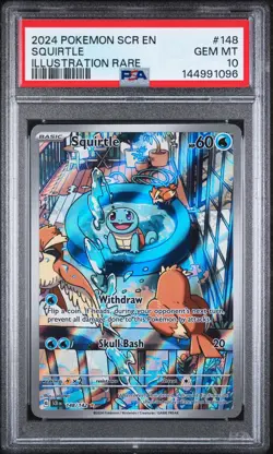 2024 POKEMON SCR EN-STELLAR CROWN ILLUSTRATION RARE #148 SQUIRTLE PSA 10 - Image 1