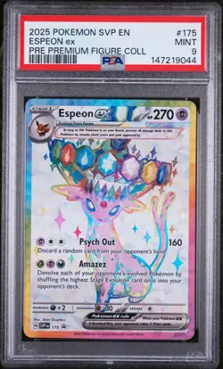 2025 POKEMON SVP PROMO PREMIUM FIGURE COLLECTION #175 ESPEON EX PSA 9 - Image 1