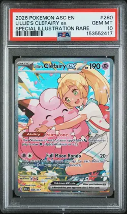 2026 POKEMON ASC SPECIAL ILLUSTRATION RARE #280 LILLIE'S CLEFAIRY EX PSA 10 - Image 1