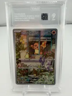 Charmander 44 Black Star Promo Pokemon SV: Obsidian Flame TAG MINT 9 - Image 1