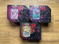 Lot of (3)!!! Pokemon TCG: Team Rocket's Tin Nidoking Mewtwo Persian EX Bundle - Image 1