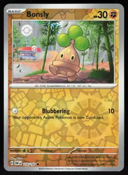 Bonsly 110/197 Common Obsidian Flames Pokemon Reverse Holo Near Mint - Image 1