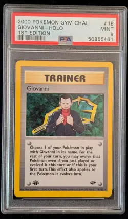 Giovanni Holo 18/132 1st Edition | Gym Challenge | PSA 9 - Image 1
