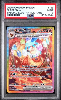 2025 POKEMON PRISMATIC EVOLUTIONS SPECIAL ILLUSTRATION RARE FLAREON EX PSA 9 - Image 1