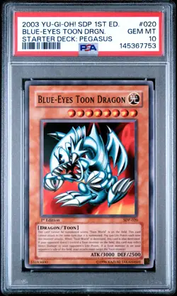 Yu-Gi-Oh! Blue-Eyes Toon Dragon Starter Deck Pegasus 1st Edition SDP-020 PSA 10 - Image 1
