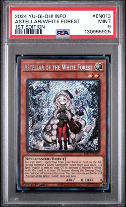 2024 YU-GI-OH! INFO-THE INFINITE FORBIDDEN ASTELLAR OF THE WHITE FOREST PSA 9 - Image 1