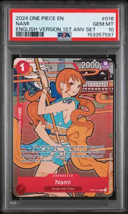 2024 ONE PIECE ENGLISH VERSION 1ST ANNIVERSARY SET #016 NAMI PSA 10 - Image 1