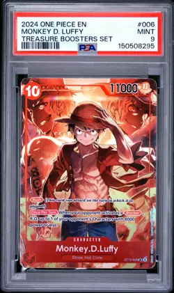 2024 ONE PIECE PROMOS TREASURE BOOSTERS SET #006 MONKEY D. LUFFY PSA 9 - Image 1
