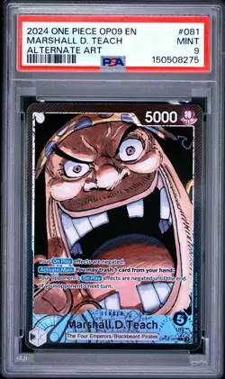 2024 ONE PIECE OP09-EMPERORS IN THE NEW WORLD #081 MARSHALL D. TEACH PSA 9 - Image 1