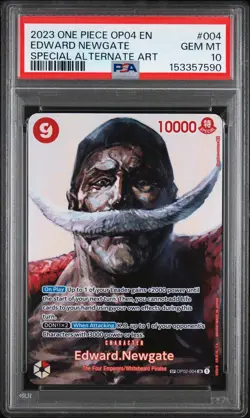 2023 ONE PIECE KINGDOMS OF INTRIGUE SPECIAL ALT ART #004 EDWARD NEWGATE PSA 10 - Image 1
