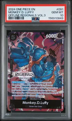 2024 ONE PIECE OFFLINE REGIONALS PACK 2024 VOL.3 #091 MONKEY D. LUFFY PSA 10 - Image 1