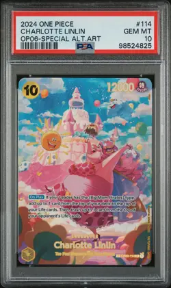 2024 ONE PIECE WINGS OF THE CAPTAIN SPECIAL ALT ART #114 CHARLOTTE LINLIN PSA 10 - Image 1