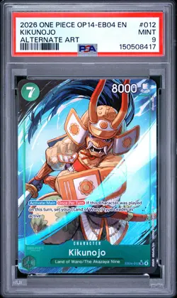 2026 ONE PIECE OP14-EB04-THE AZURE SEA'S SEVEN ALTERNATE ART #012 KIKUNOJO PSA 9 - Image 1