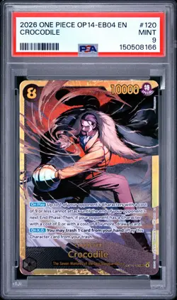 2026 ONE PIECE OP14-EB04-THE AZURE SEA'S SEVEN #120 CROCODILE PSA 9 - Image 1