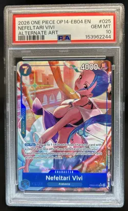 2026 One Piece Azure Seas Seven Nefeltari Vivi Alt Art #EB04-025 PSA 10 GEM MINT - Image 1