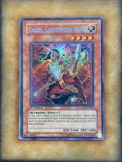 Yugioh Ehren, Lightsworn Monk LODT-EN082 Secret Rare 1st Ed VLP - Image 1