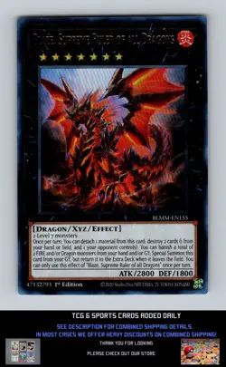 BOL Monster Mayhem Yugioh #BLMM-EN155 Blaze, Supreme Ruler of all Dragons NM+ - Image 1