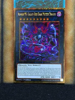Yugioh Number 95: Galaxy-Eyes Dark Matter Dragon PGL2-EN015 Gold Secret 1st DMG - Image 1