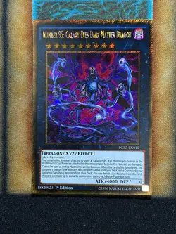 Yugioh Number 95: Galaxy-Eyes Dark Matter Dragon PGL2-EN015 Gold Secret 1st NM - Image 1