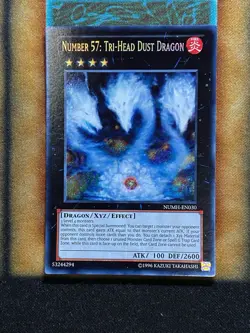 Yugioh Number 57: Tri-Head Dust Dragon NUMH-EN030 Secret Rare NM - Image 1