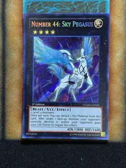 Yugioh Number 44: Sky Pegasus NUMH-EN028 Secret Rare 1st Ed LP - Image 1