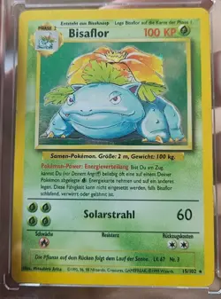 Pokemon TCG Venusaur Base Set Holo Unlimited Rare Card 15/102 1999. GERMAN. - Image 1