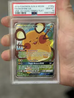 Pokemon Card Dedenne GX 195a/214 Sun Moon Trainers Toolkit PSA 10 - Image 5
