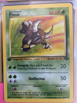 Pinsir 1st Edition Jungle Set Pokemon Card 25/64 Rare Non Holo - Image 1