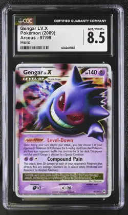 CGC 8.5 Gengar LV.X 2009 Arceus 97/99 Holo Pokemon Card - Image 1