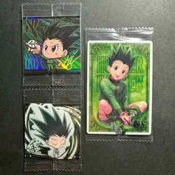 S2542 Hunter x Hunter Gon Wafer Stickers & Itajaga Card Sealed Bandai Japan - Image 1