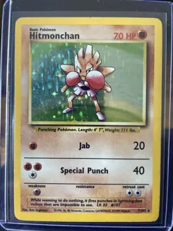 Pokemon TCG Hitmonchan Base Set Holo Rare Foil Card 7/102 & 8/130 - Image 3