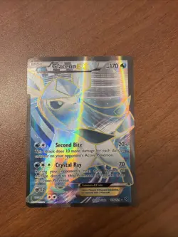 Pokemon TCG Glaceon-EX Fates Collide Holo Card 116/124 Full Art Ultra Rare - Image 1