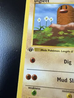 Pokemon DIGLETT Base Set Shadowless 1st Edition Common Card 047/102 Vintage 1999 - Image 4