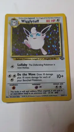 Wigglytuff 16/64 Jungle Holo Rare LP Vintage Pokemon Card - Image 1