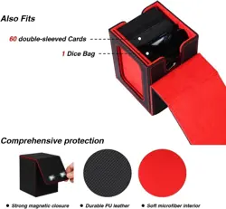 MTG Deck Box 100 Card Storage Case, Durable Commander Deck Protector | Reinf... - Image 5